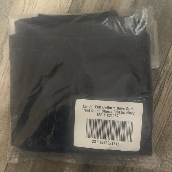 NWT LANDS' END UNIFORM BOYS PLAIN FRONT CHINO SHORTS CLASSIC NAVY 6S, 12S, 18S - Picture 6 of 11